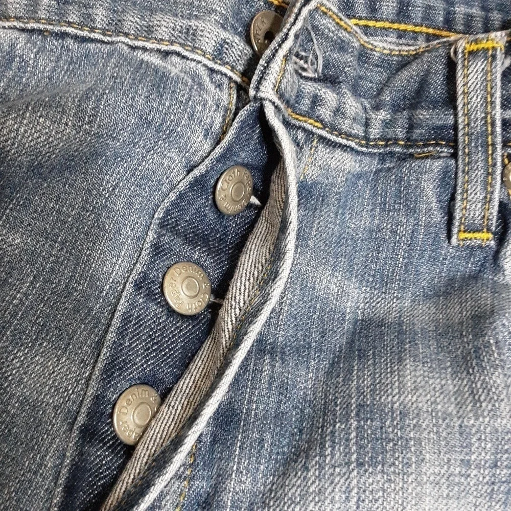 Paper denim and cloth jeans mens 34 buttons fly straight legs Y2k Casaual Loose